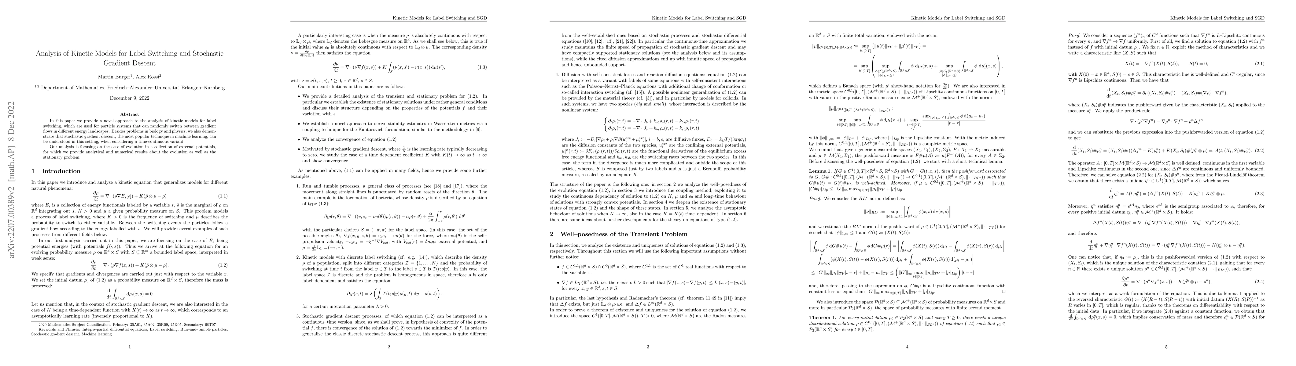 Thumbnail for Analysis of Kinetic Models for Label Switching and Stochastic Gradient
  Descent