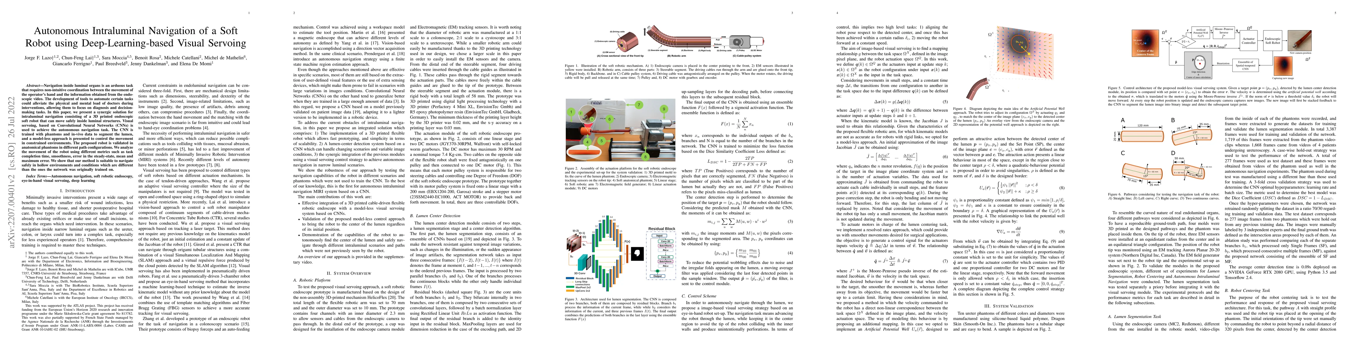 Thumbnail for Autonomous Intraluminal Navigation of a Soft Robot using
  Deep-Learning-based Visual Servoing