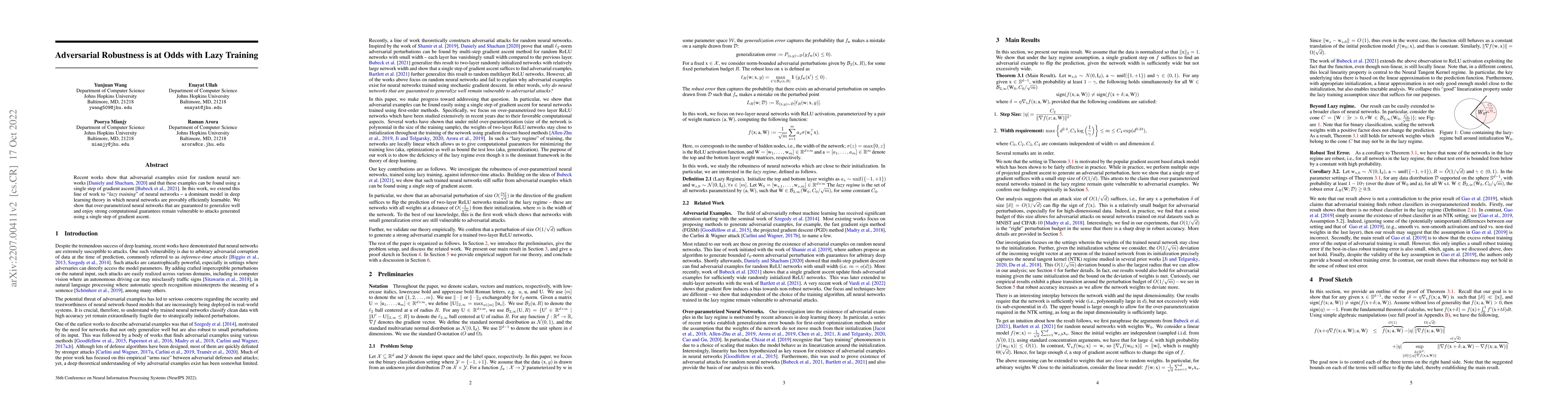 Thumbnail for Adversarial Robustness is at Odds with Lazy Training