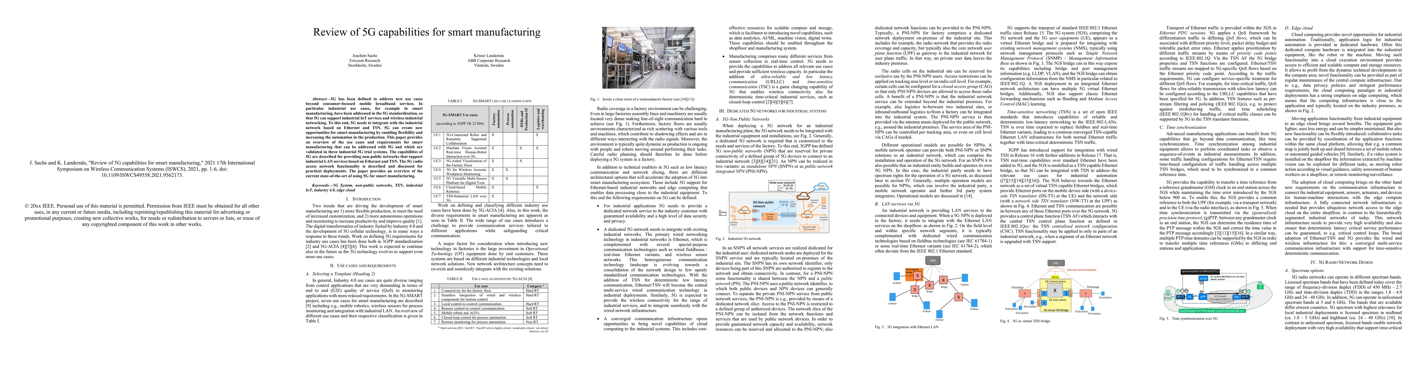 Thumbnail for Review of 5G capabilities for smart manufacturing