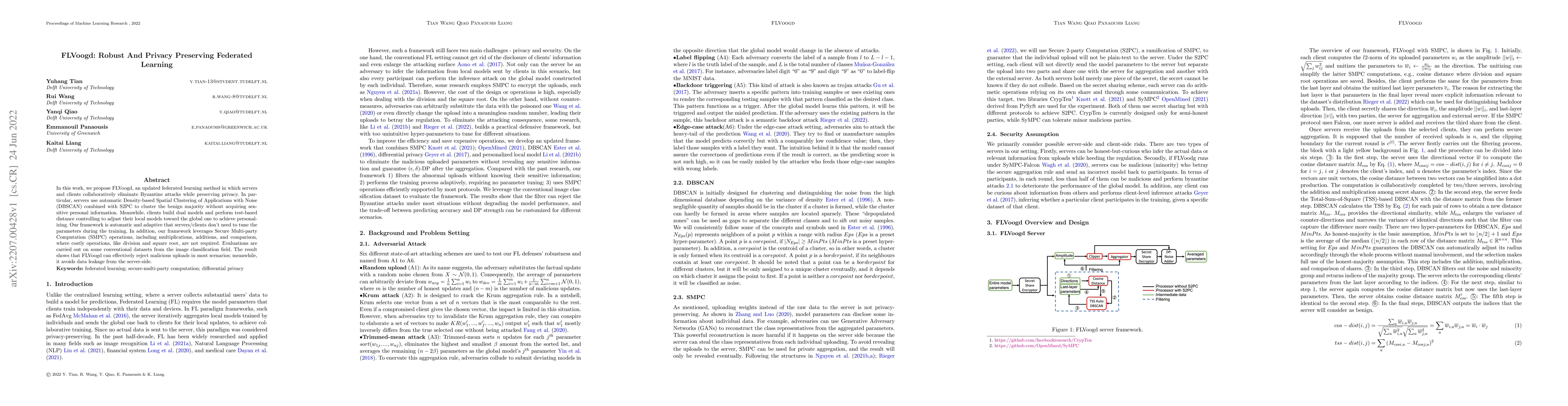 Thumbnail for FLVoogd: Robust And Privacy Preserving Federated Learning
