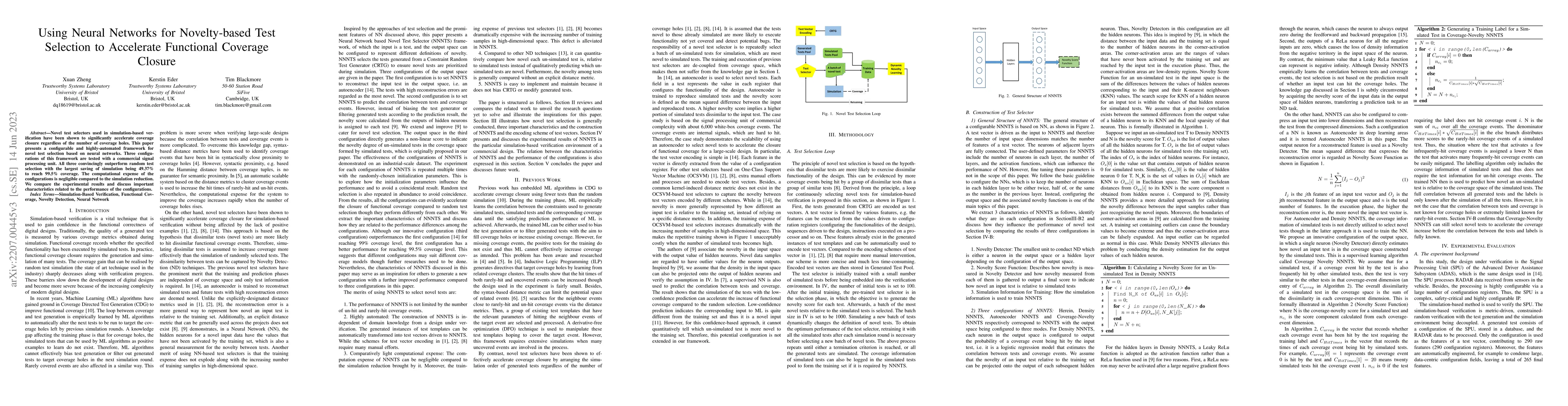 Thumbnail for Using Neural Networks for Novelty-based Test Selection to Accelerate
  Functional Coverage Closure