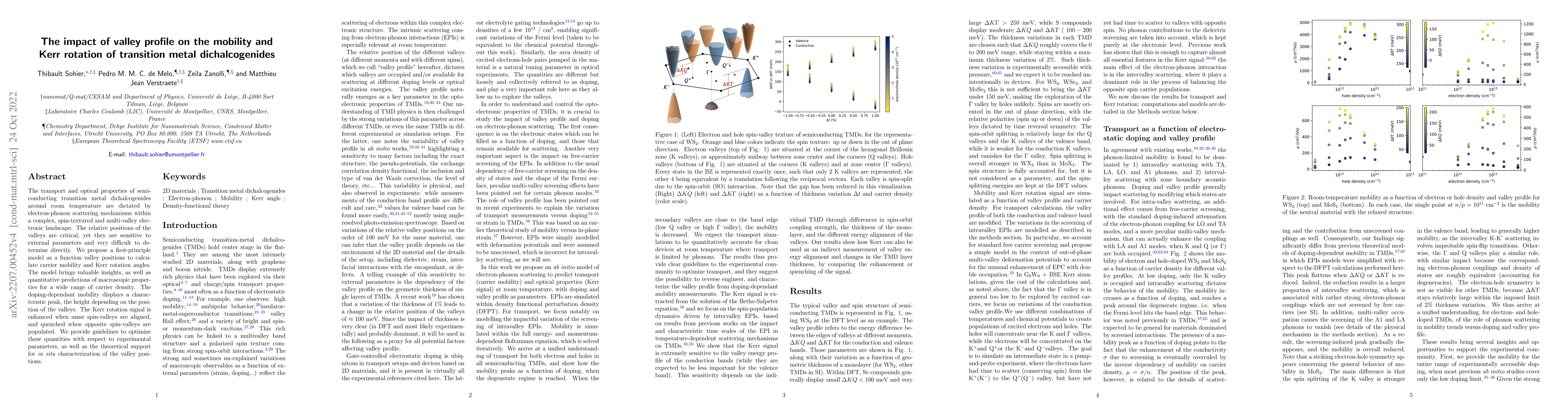 Thumbnail for The impact of valley profile on the mobility and Kerr rotation of
  transition metal dichalcogenides