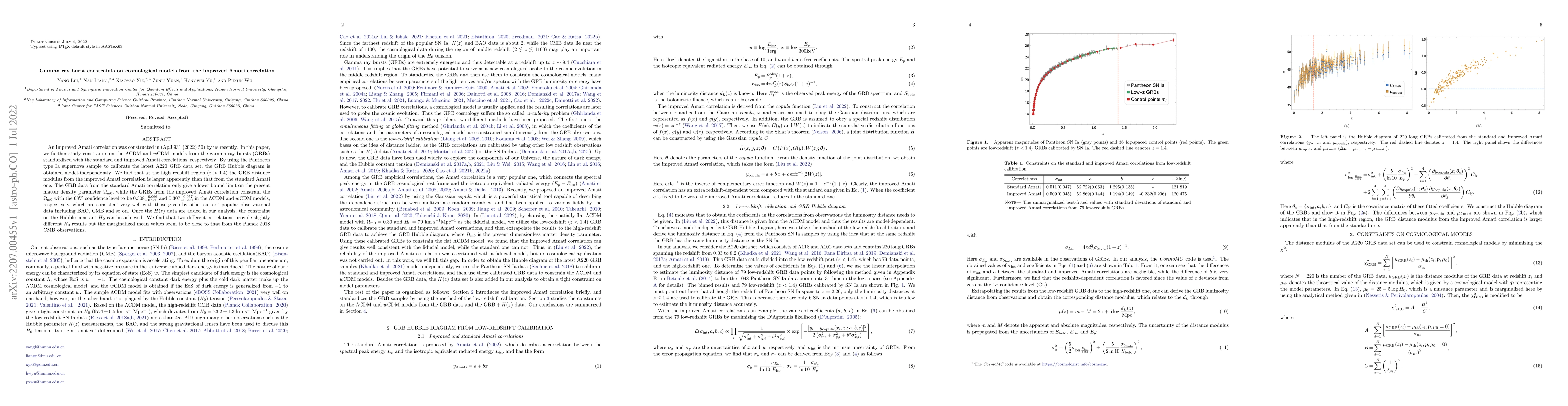 Thumbnail for Gamma ray burst constraints on cosmological models from the improved
  Amati correlation