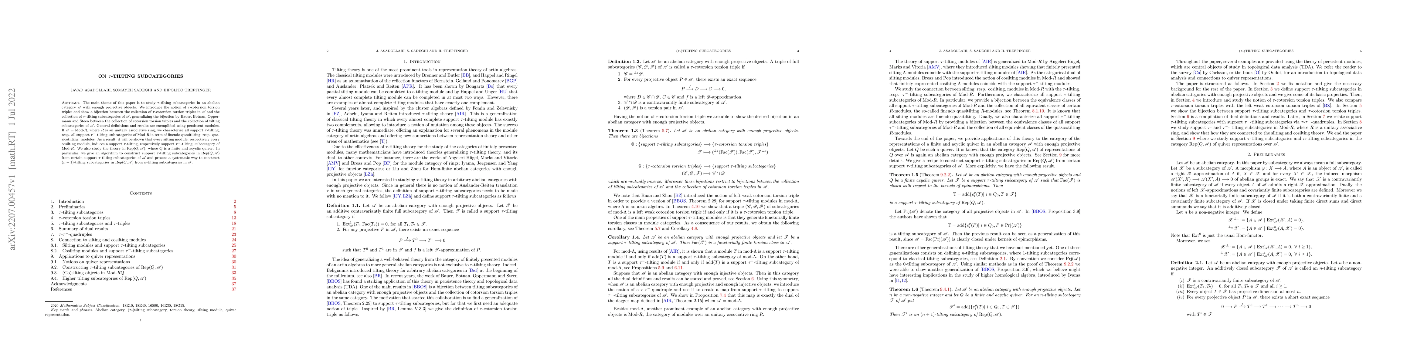 Thumbnail for On $\tau$-tilting subcategories