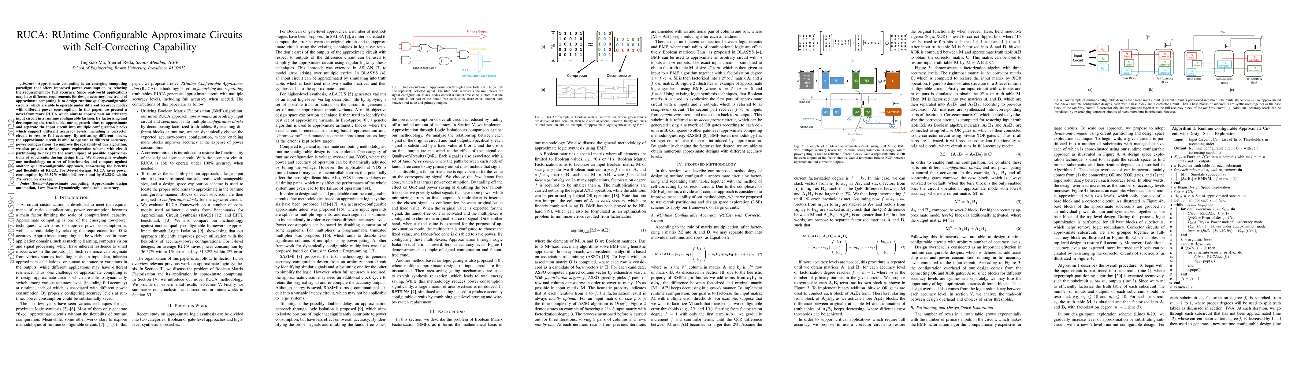 Thumbnail for RUCA: RUntime Configurable Approximate Circuits with Self-Correcting
  Capability
