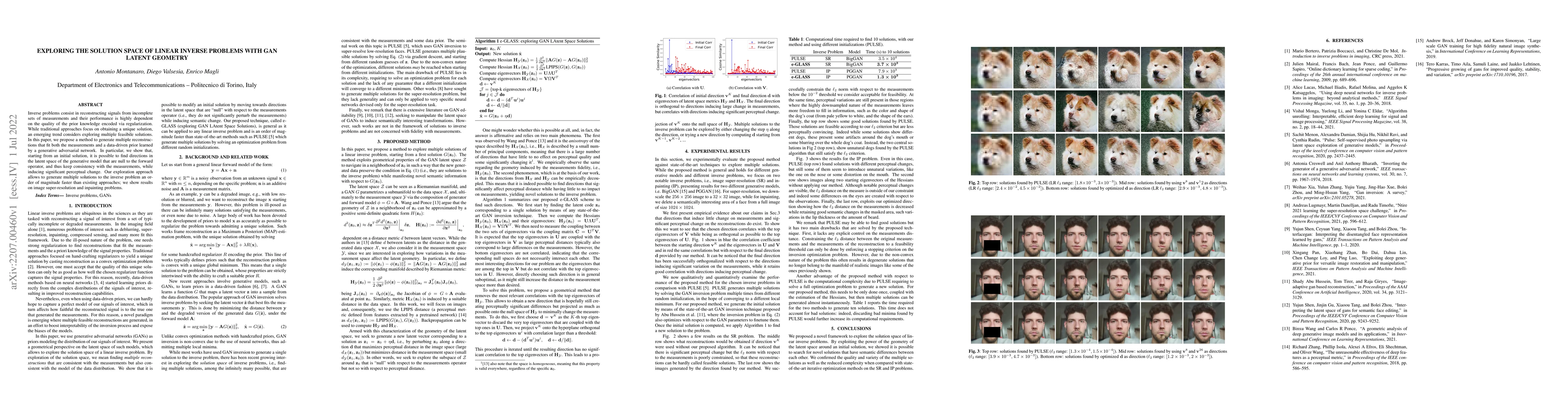 Thumbnail for Exploring the solution space of linear inverse problems with GAN latent
  geometry