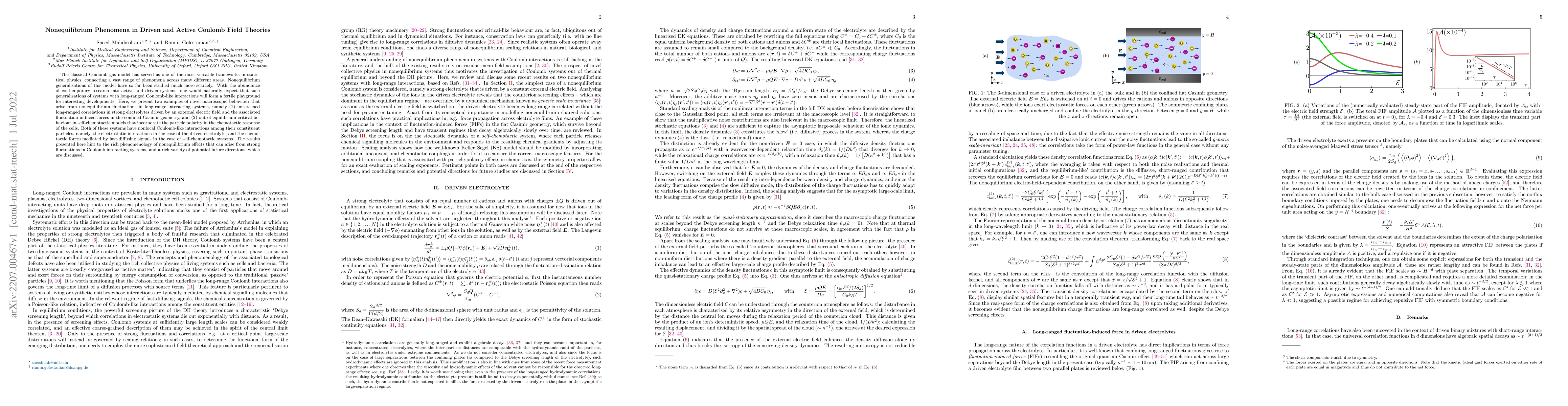 Thumbnail for Nonequilibrium Phenomena in Driven and Active Coulomb Field Theories