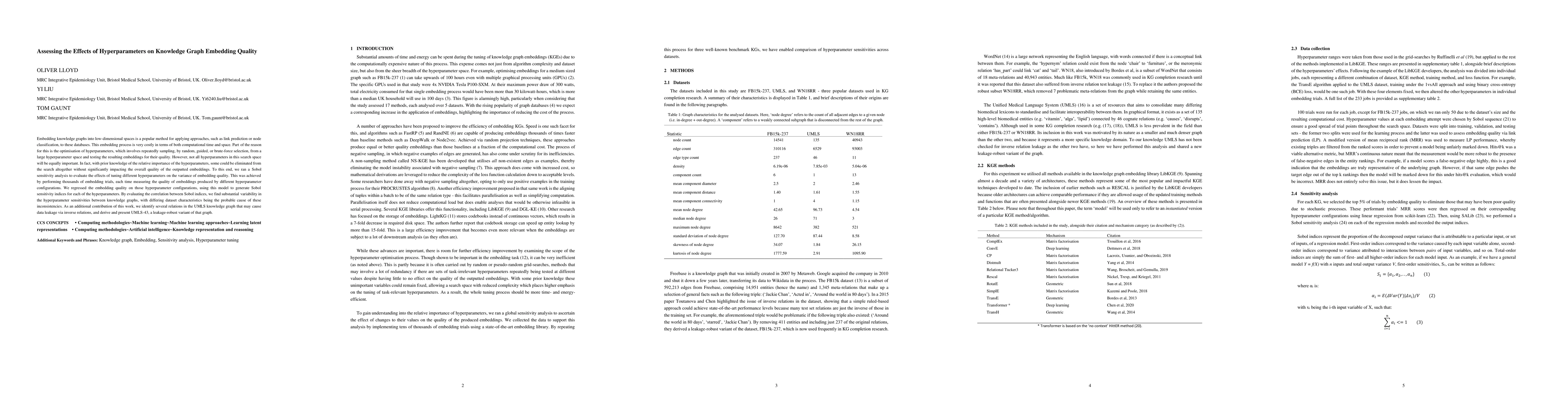Thumbnail for Assessing the Effects of Hyperparameters on Knowledge Graph Embedding
  Quality