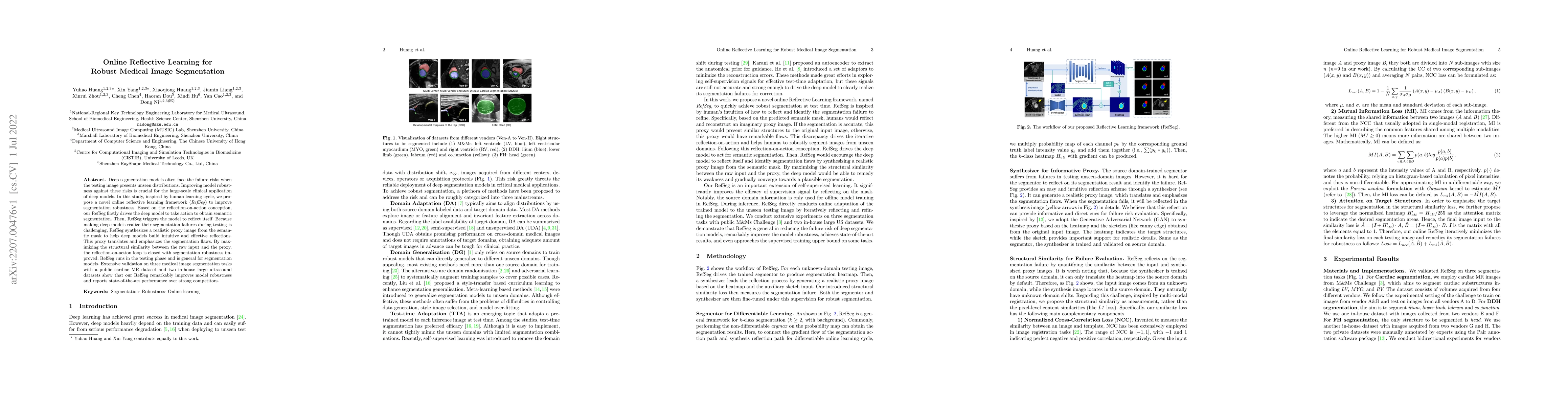Thumbnail for Online Reflective Learning for Robust Medical Image Segmentation