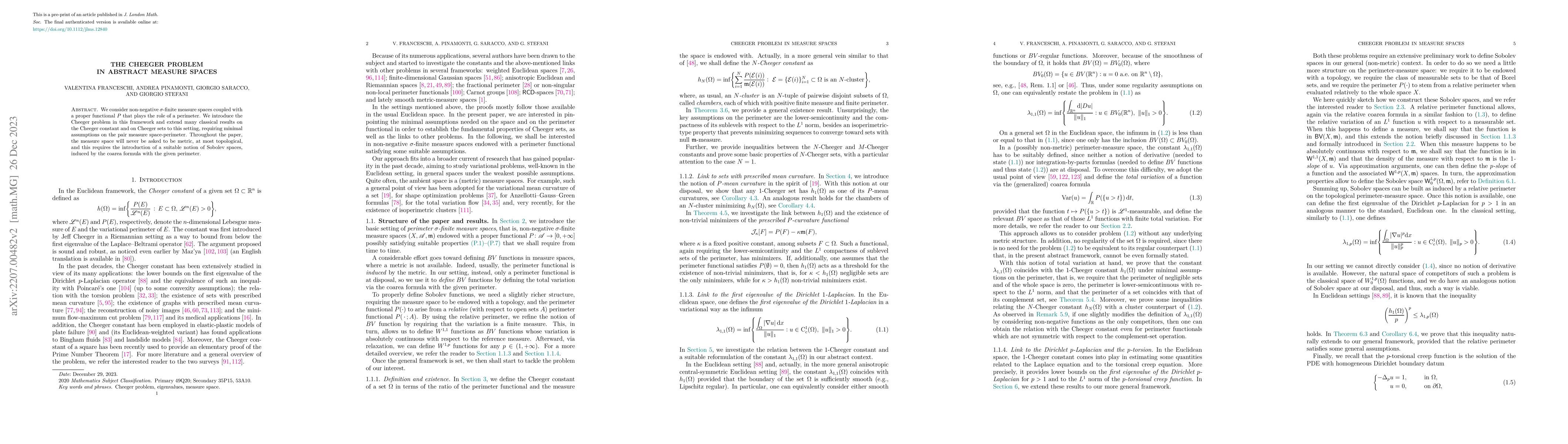 Thumbnail for The Cheeger problem in abstract measure spaces