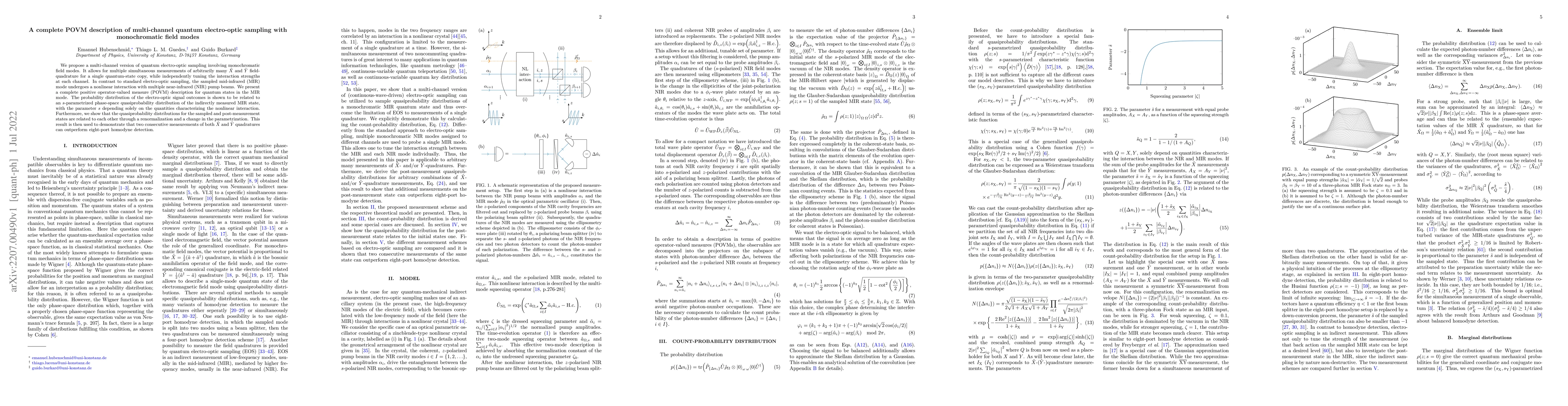 Thumbnail for A complete POVM description of multi-channel quantum electro-optic
  sampling with monochromatic field modes