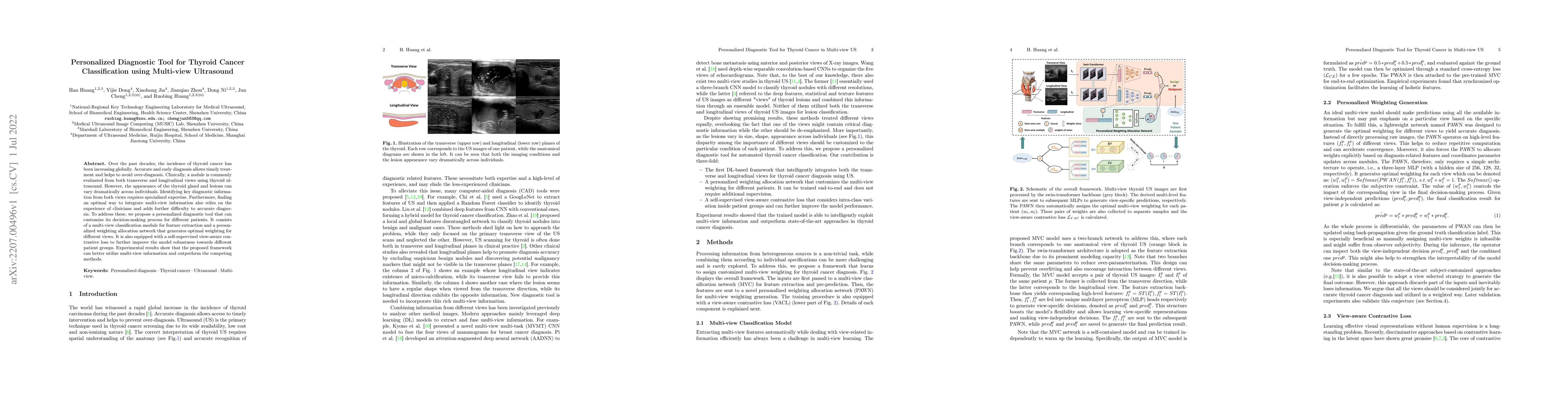 Thumbnail for Personalized Diagnostic Tool for Thyroid Cancer Classification using
  Multi-view Ultrasound