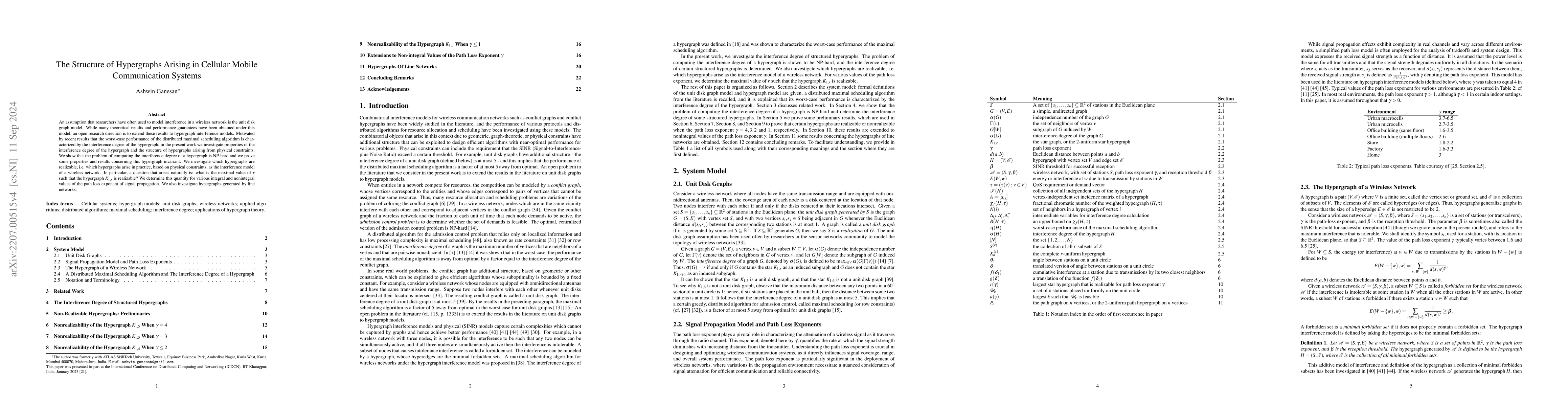 Thumbnail for The Structure of Hypergraphs Arising in Cellular Mobile Communication
  Systems