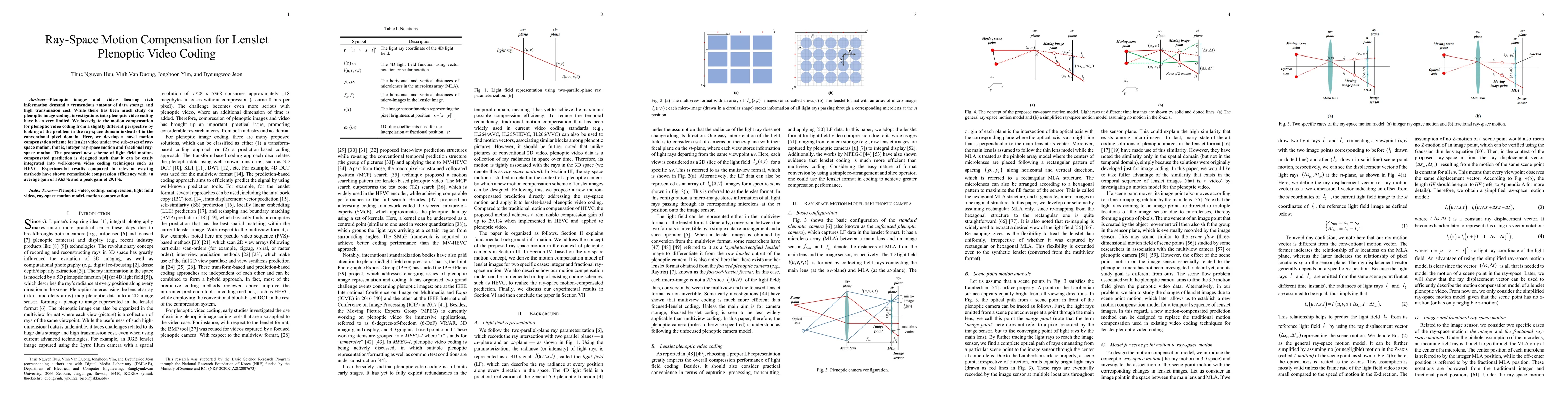 Thumbnail for Ray-Space Motion Compensation for Lenslet Plenoptic Video Coding