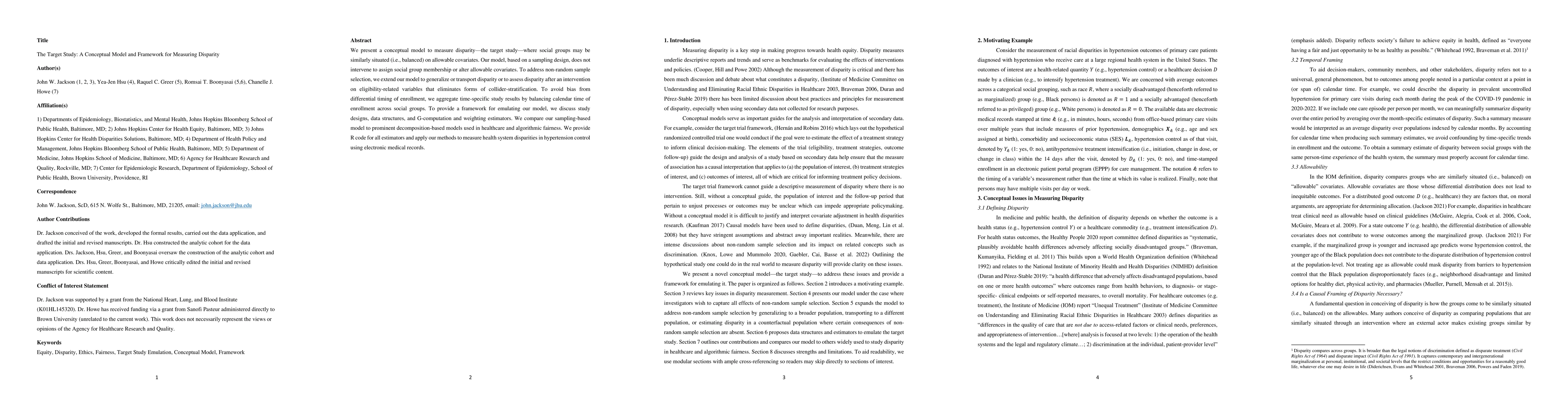 Thumbnail for The Target Study: A Conceptual Model and Framework for Measuring
  Disparity