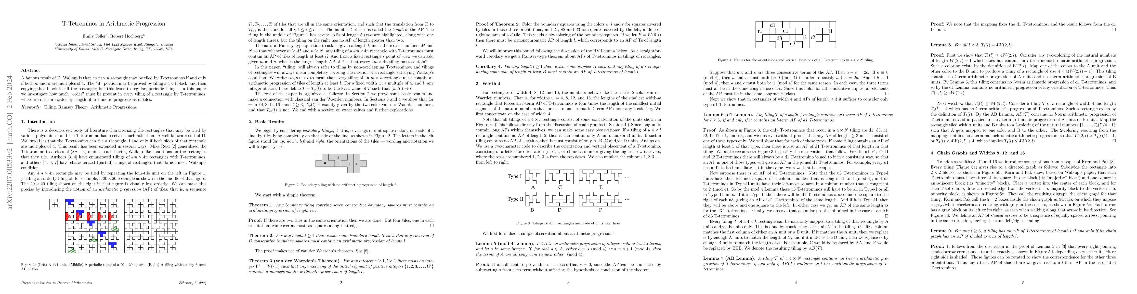 Thumbnail for T-Tetrominos in Arithmetic Progression