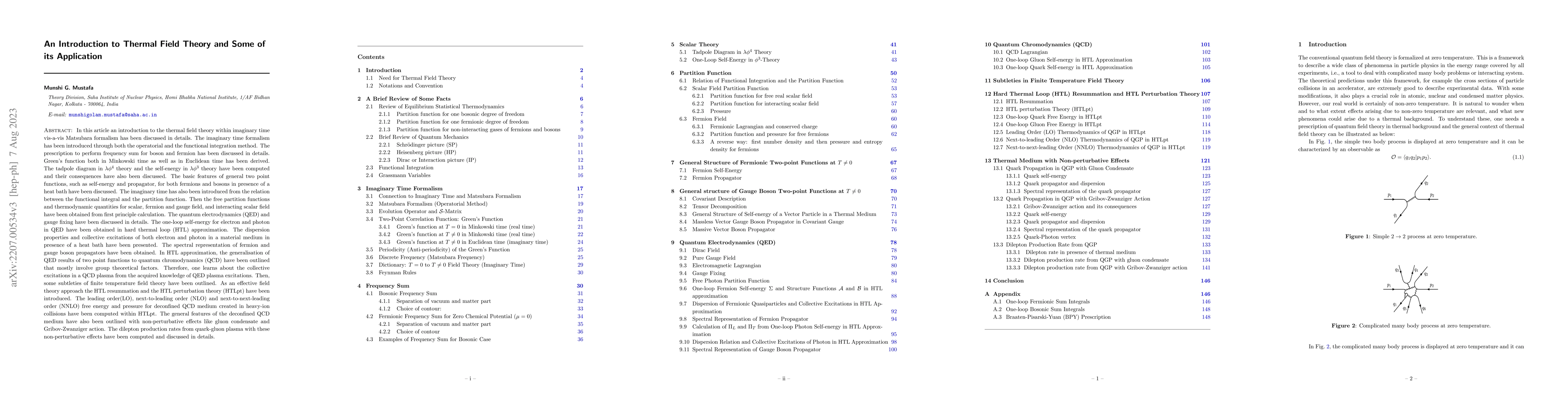 Thumbnail for An introduction to Thermal Field Theory and Some of its Application
