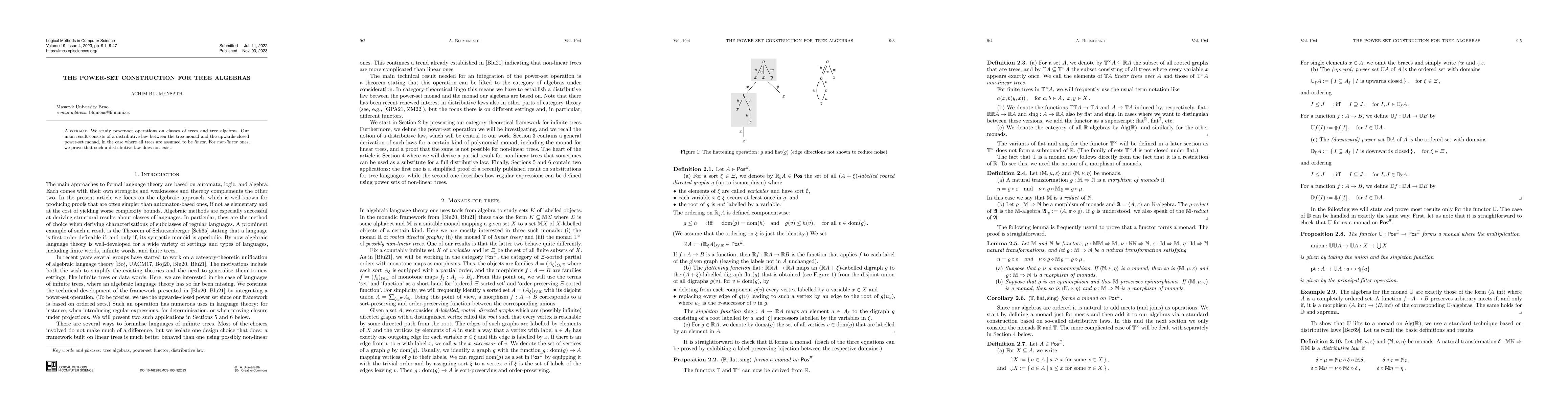 Thumbnail for The Power-Set Construction for Tree Algebras