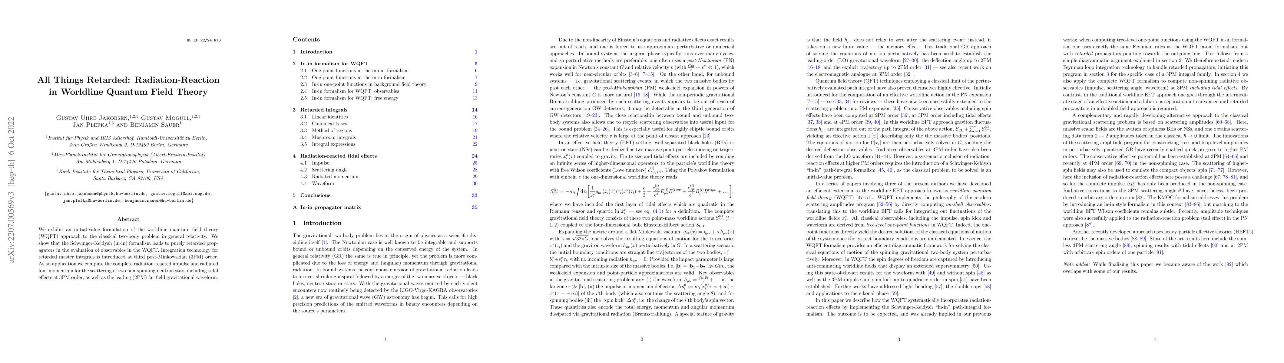 Thumbnail for All Things Retarded: Radiation-Reaction in Worldline Quantum Field
  Theory