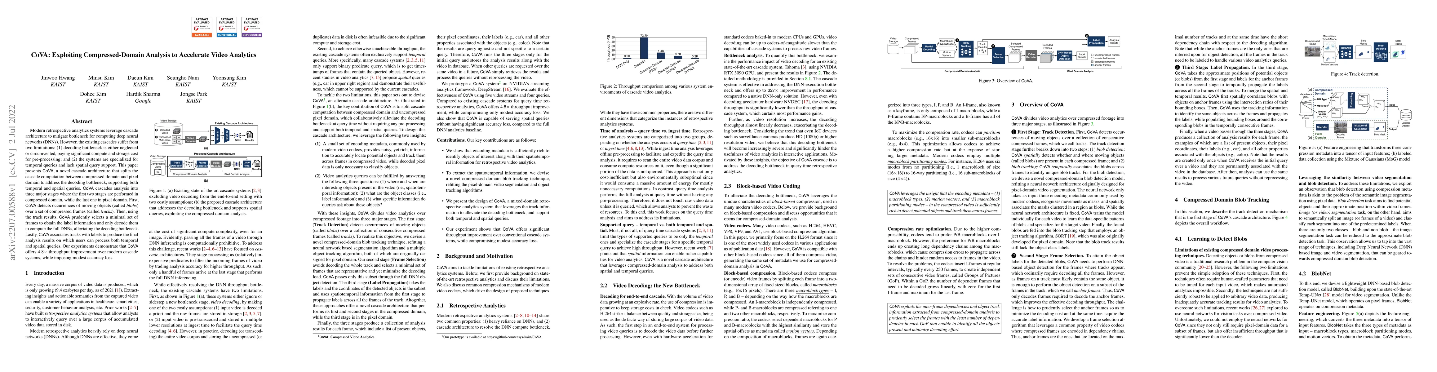 Thumbnail for CoVA: Exploiting Compressed-Domain Analysis to Accelerate Video
  Analytics