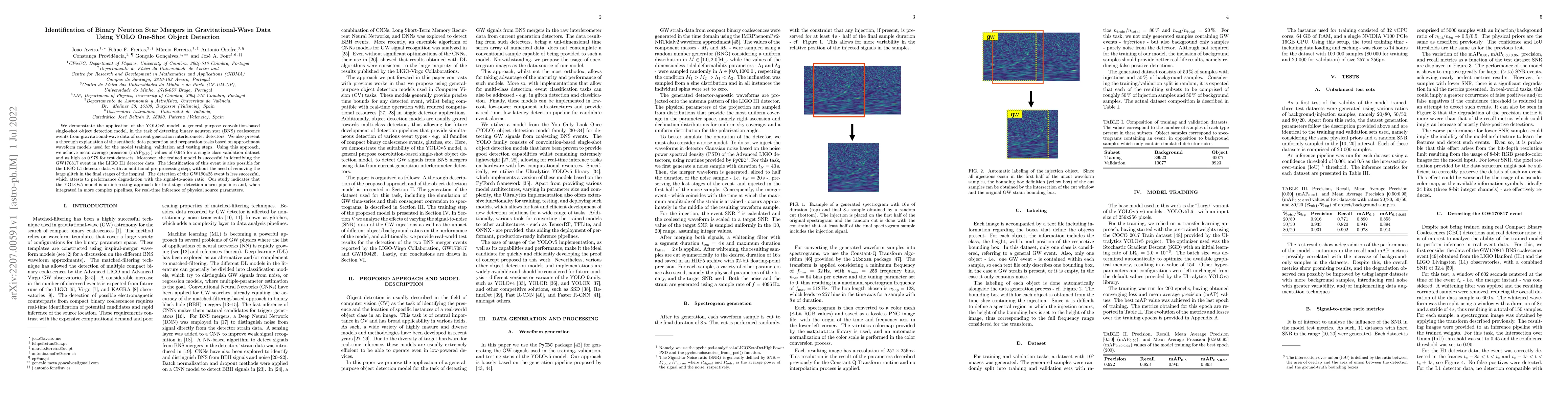 Thumbnail for Identification of Binary Neutron Star Mergers in Gravitational-Wave Data
  Using YOLO One-Shot Object Detection