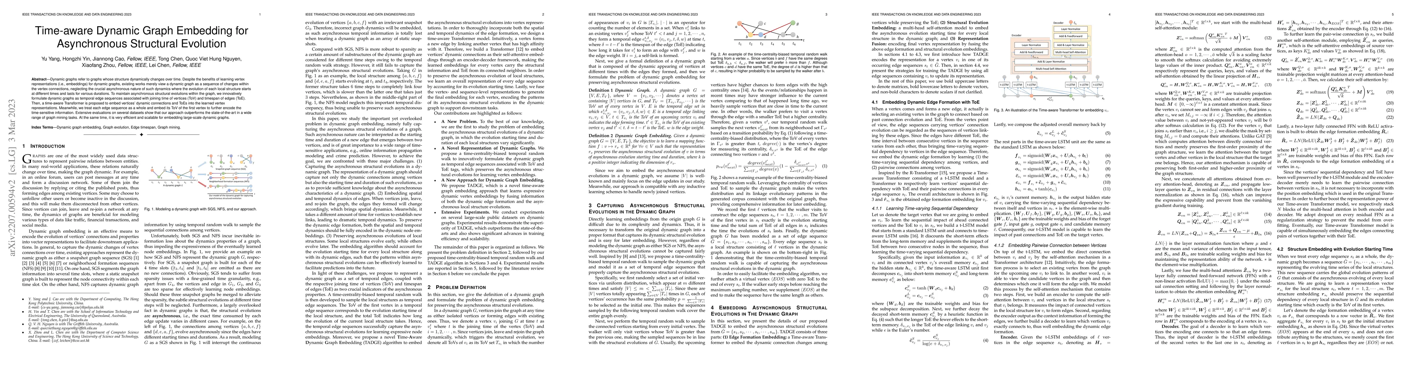 Thumbnail for Time-aware Dynamic Graph Embedding for Asynchronous Structural Evolution