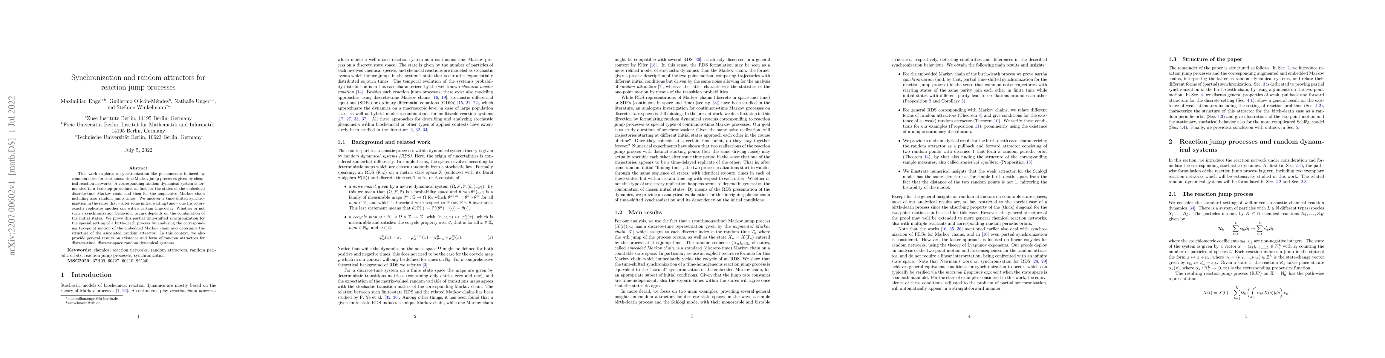 Thumbnail for Synchronization and random attractors for reaction jump processes