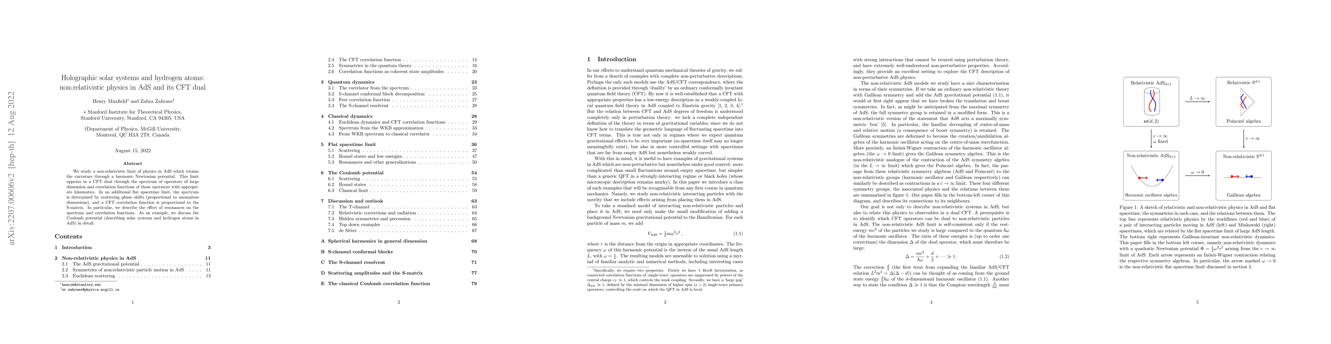 Thumbnail for Holographic solar systems and hydrogen atoms: non-relativistic physics
  in AdS and its CFT dual