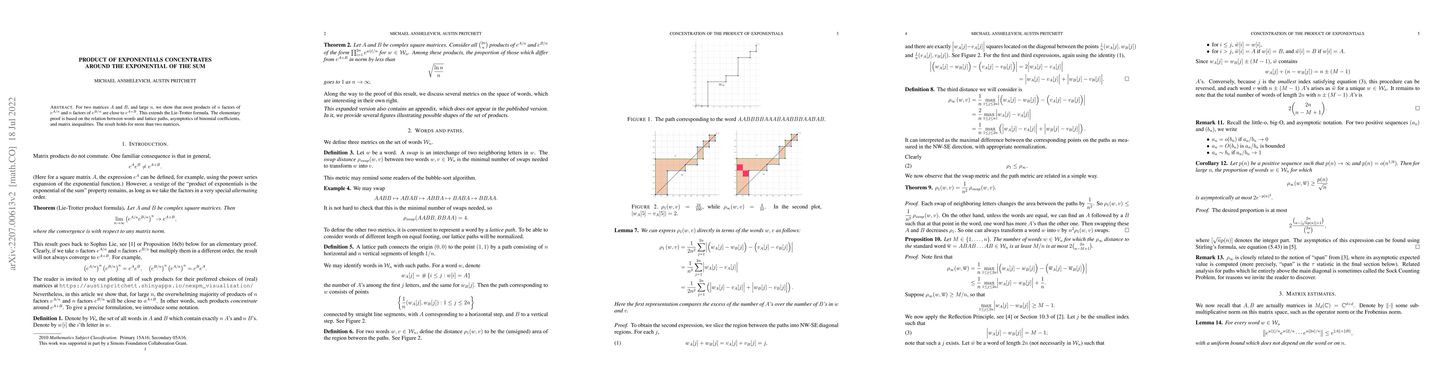 Thumbnail for Product of exponentials concentrates around the exponential of the sum