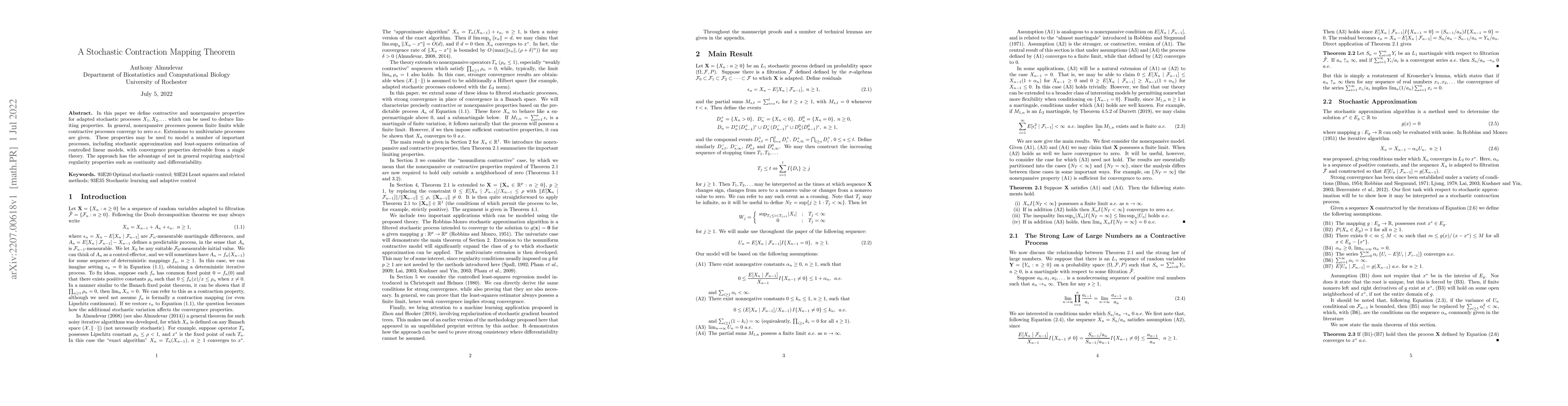 Thumbnail for A Stochastic Contraction Mapping Theorem