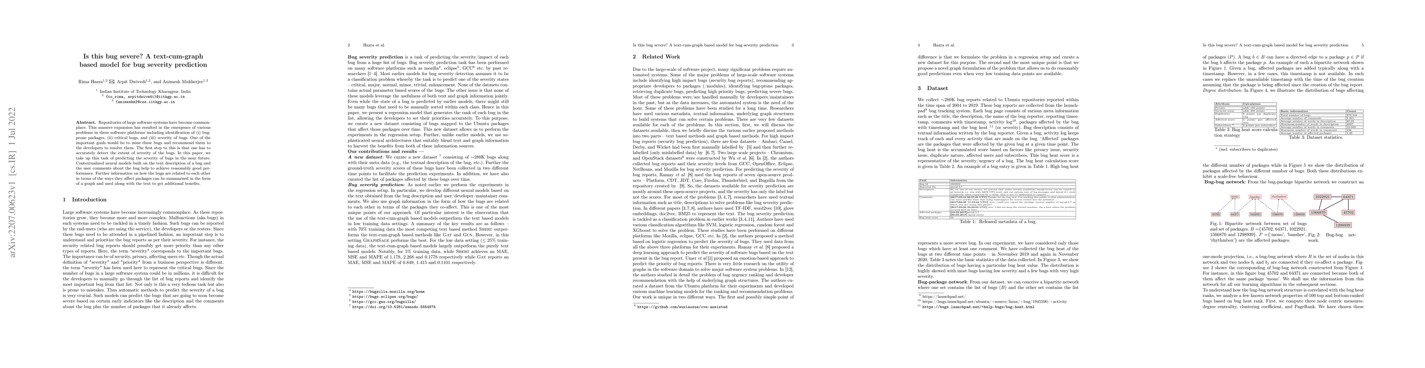 Thumbnail for Is this bug severe? A text-cum-graph based model for bug severity
  prediction