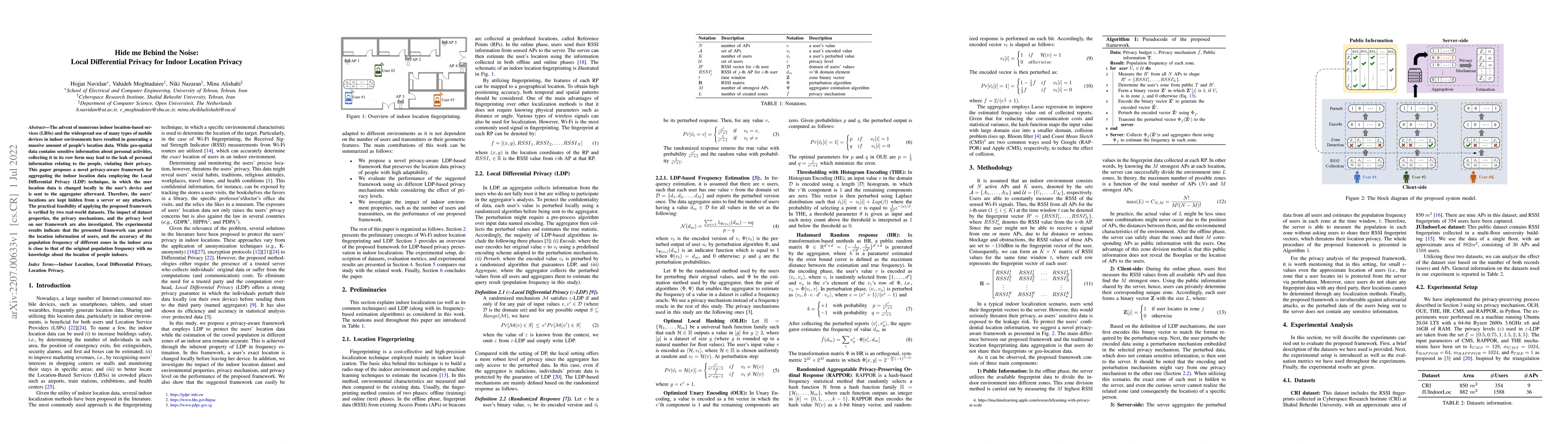 Thumbnail for Hide me Behind the Noise: Local Differential Privacy for Indoor Location
  Privacy