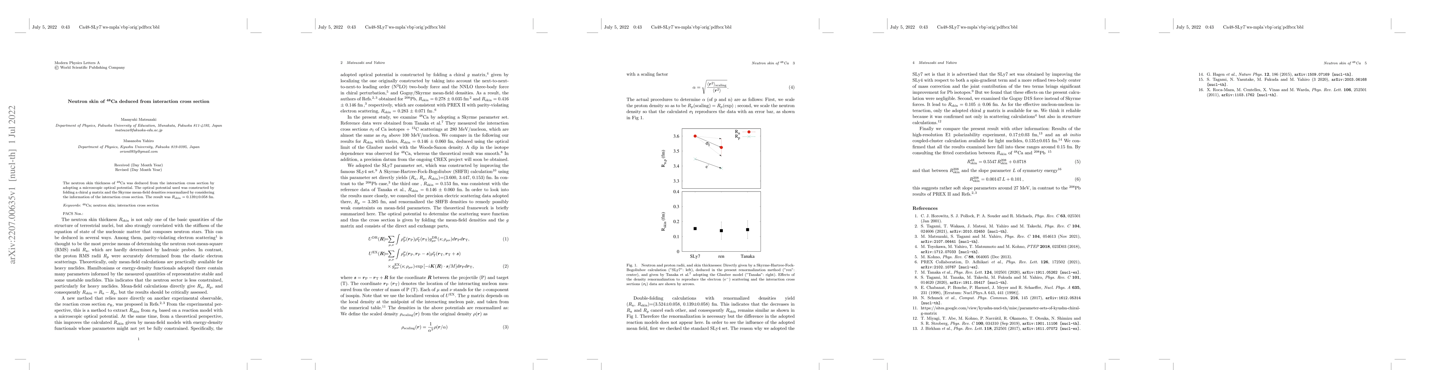Thumbnail for Neutron skin of 48Ca deduced from interaction cross section