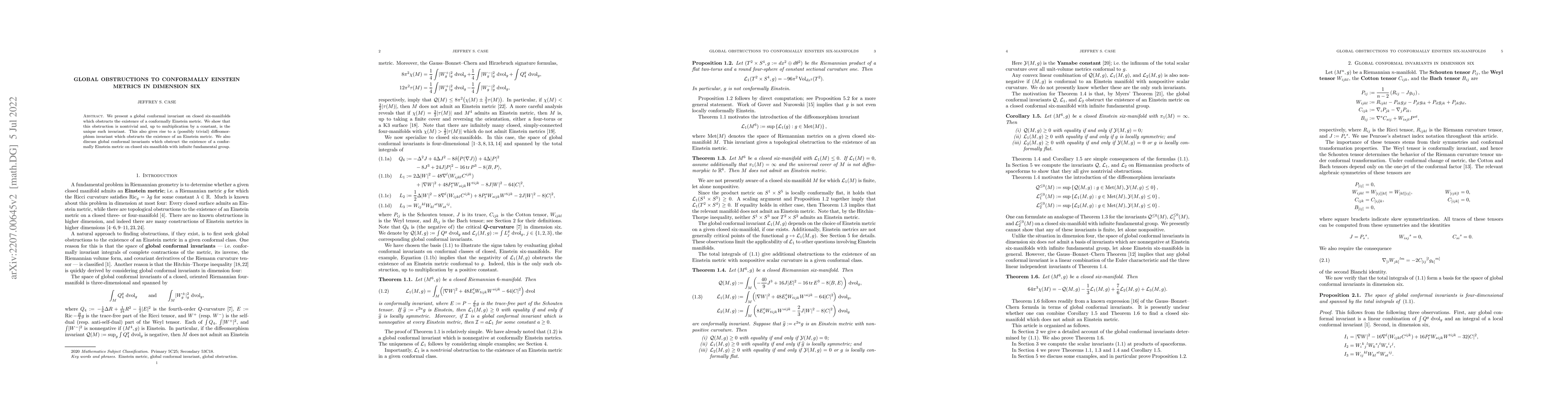 Thumbnail for Global obstructions to conformally Einstein metrics in dimension six