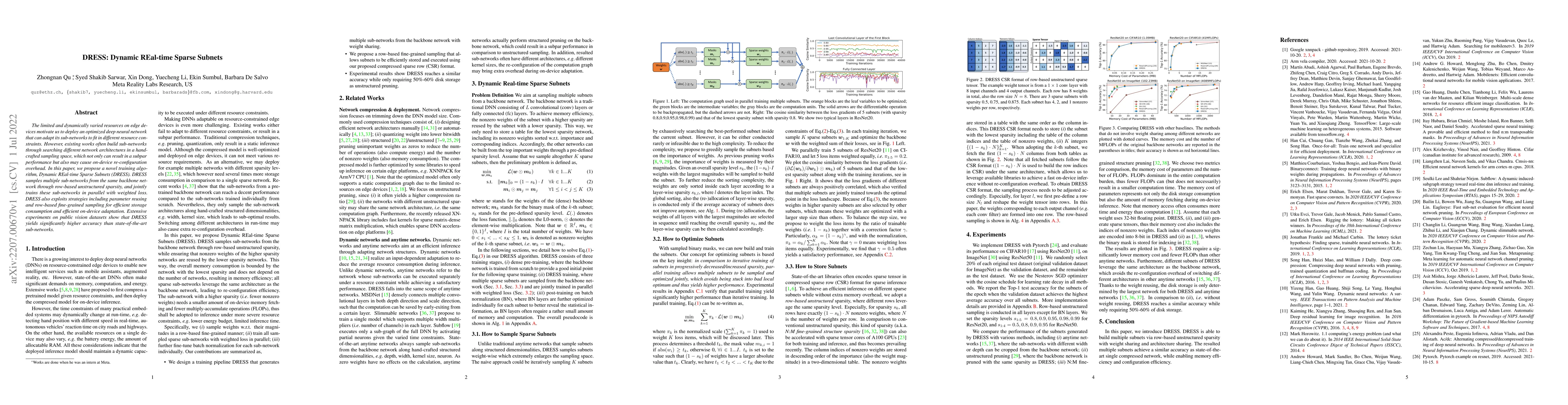 Thumbnail for DRESS: Dynamic REal-time Sparse Subnets