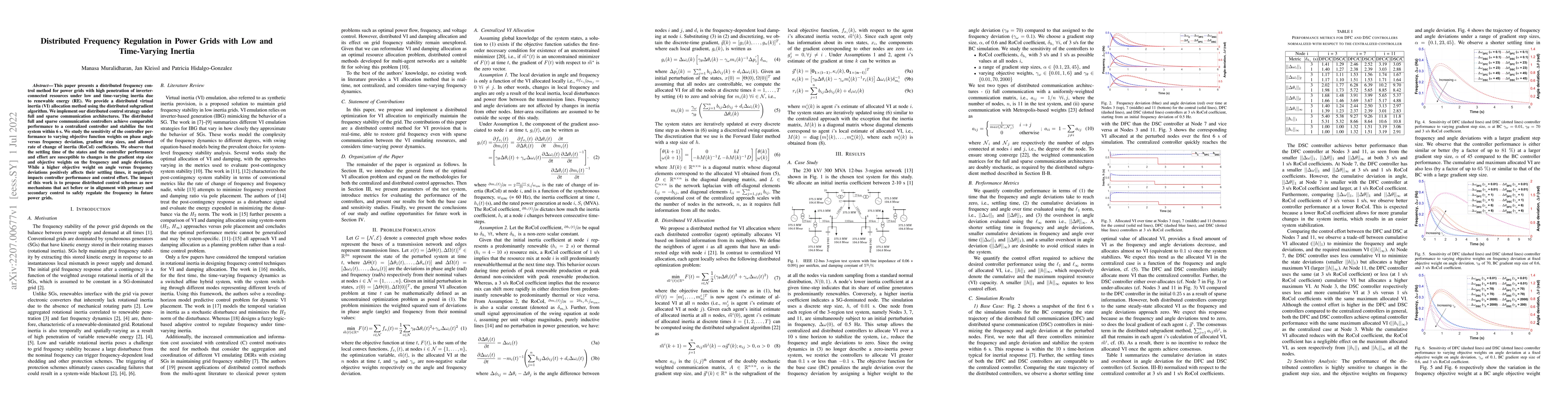 Thumbnail for Distributed Frequency Control in Power Grids with Low and Time-Varying
  Inertia