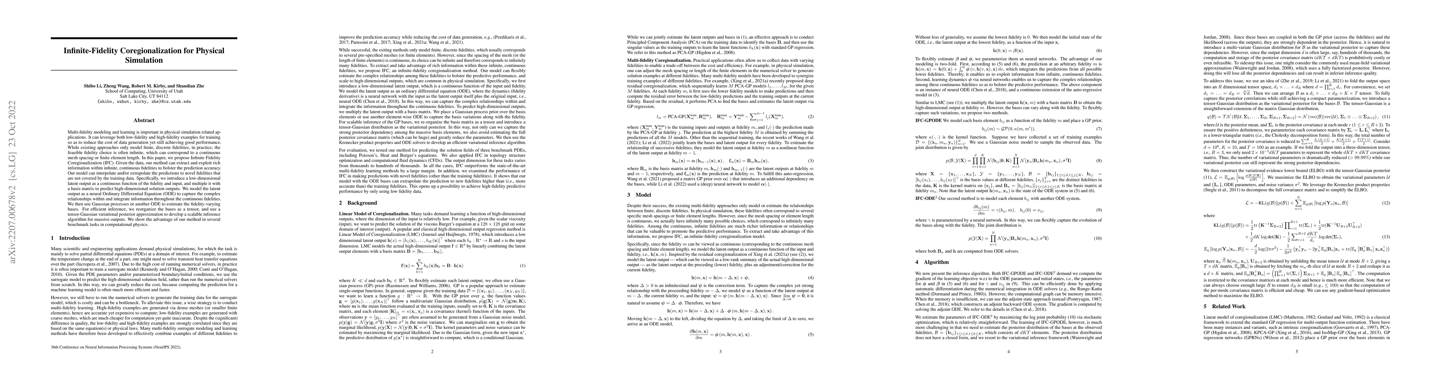 Thumbnail for Infinite-Fidelity Coregionalization for Physical Simulation