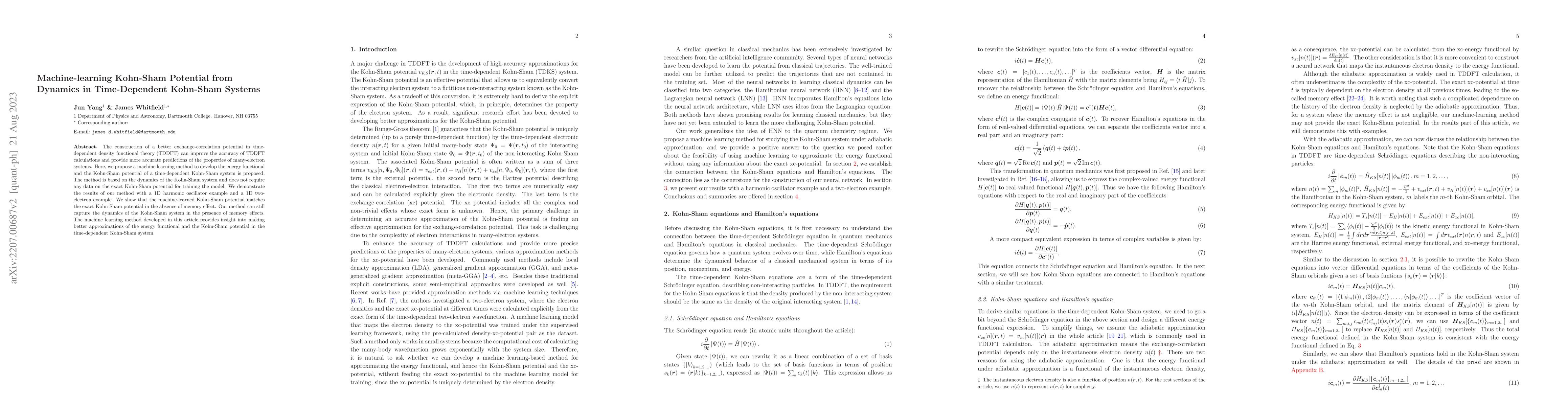 Thumbnail for Machine-learning Kohn-Sham potential from dynamics in time-dependent
  Kohn-Sham systems