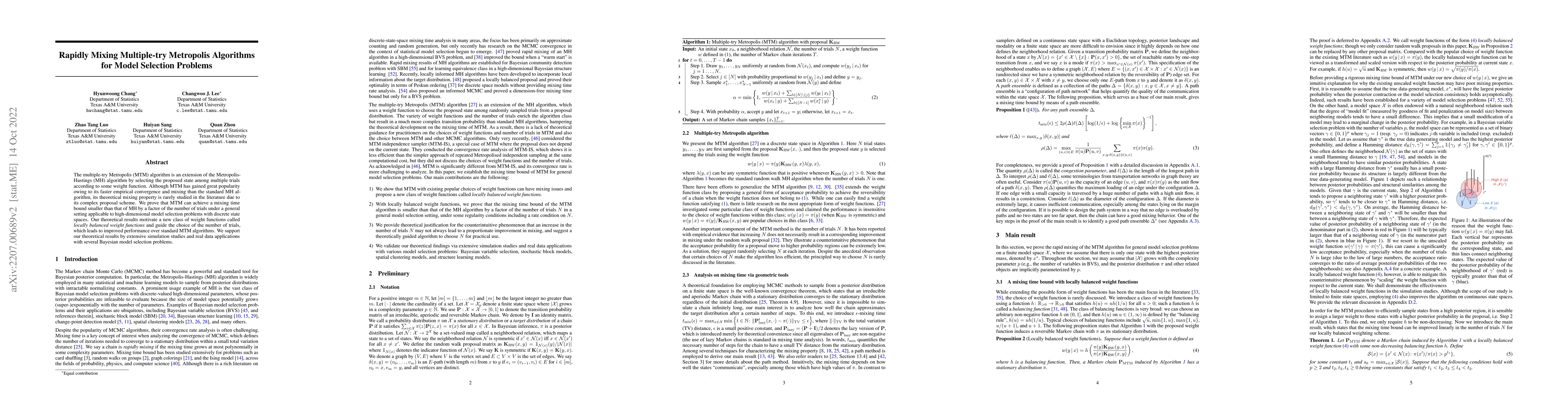 Thumbnail for Rapidly Mixing Multiple-try Metropolis Algorithms for Model Selection
  Problems