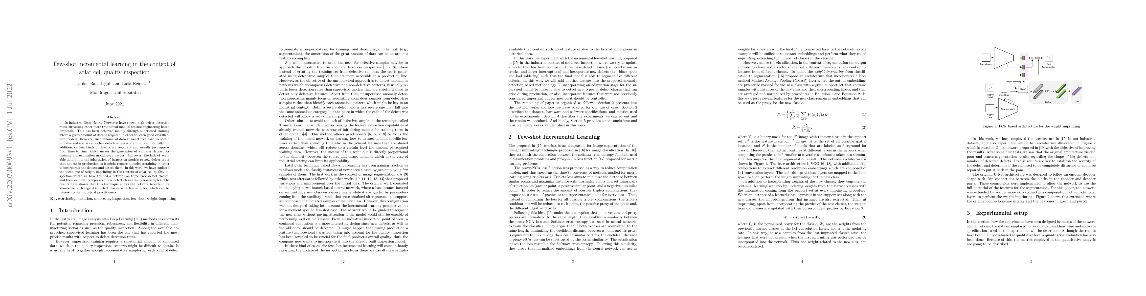 Thumbnail for Few-shot incremental learning in the context of solar cell quality
  inspection