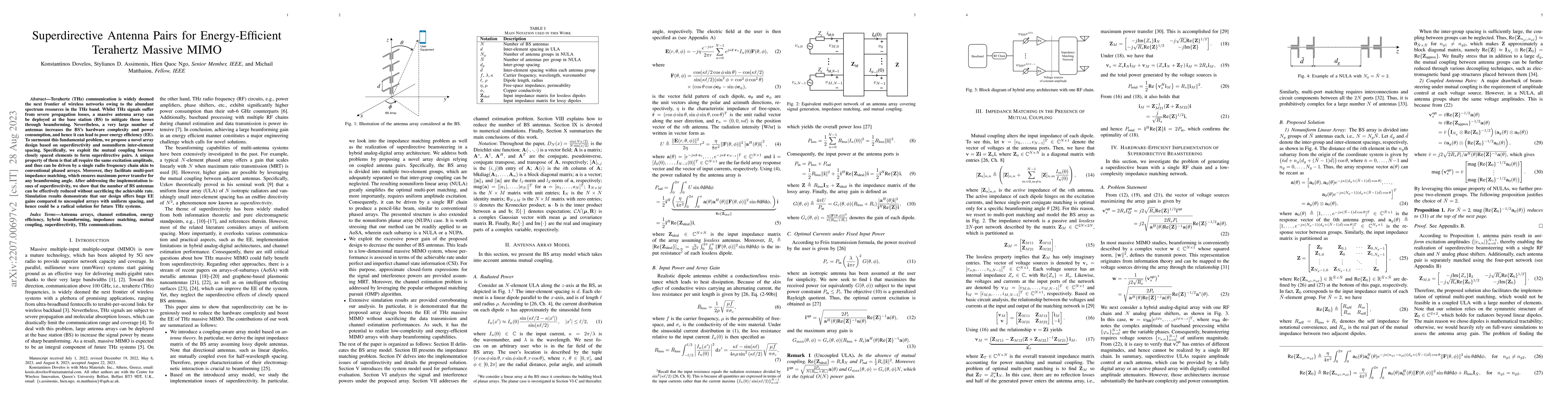 Thumbnail for Superdirective Antenna Pairs for Energy-Efficient Terahertz Massive MIMO
