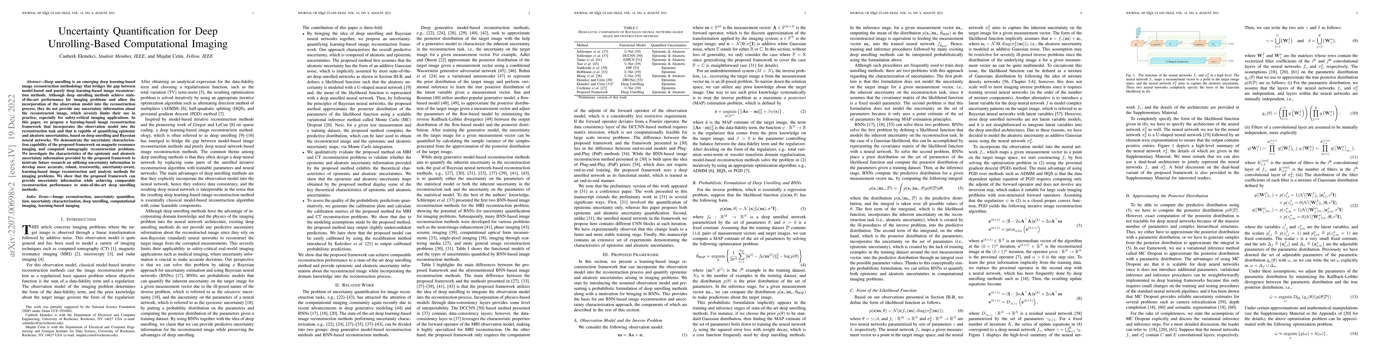 Thumbnail for Uncertainty Quantification for Deep Unrolling-Based Computational
  Imaging