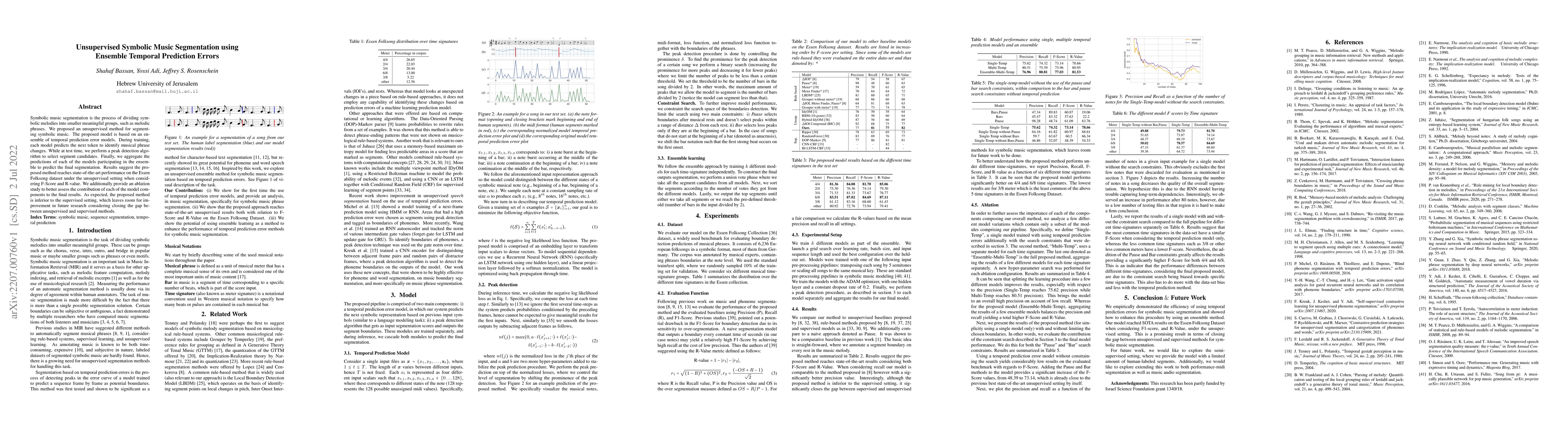 Thumbnail for Unsupervised Symbolic Music Segmentation using Ensemble Temporal
  Prediction Errors