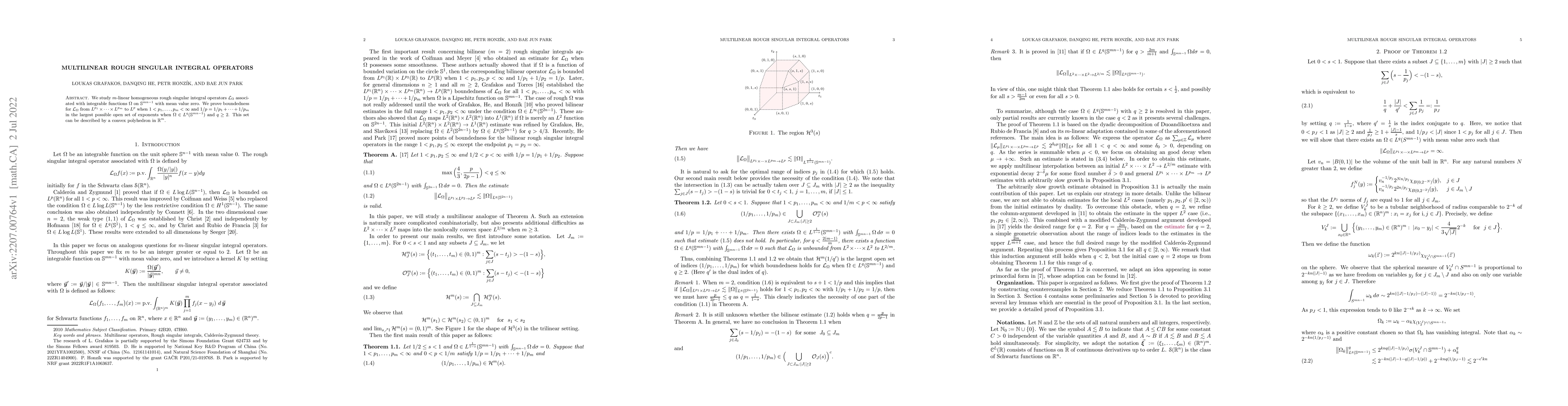 Thumbnail for Multilinear rough singular integral operators