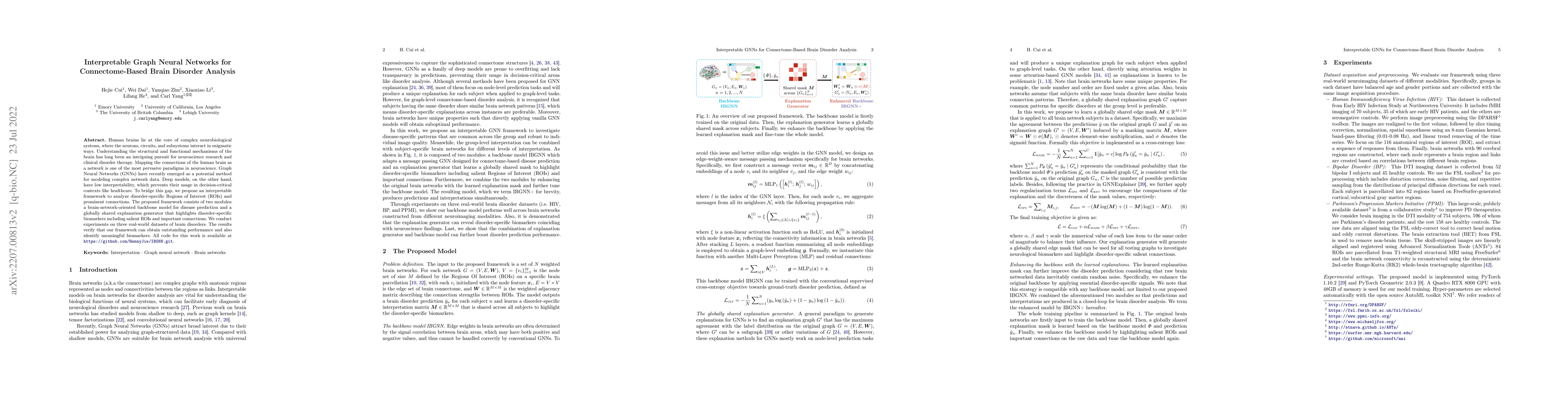 Thumbnail for Interpretable Graph Neural Networks for Connectome-Based Brain Disorder
  Analysis