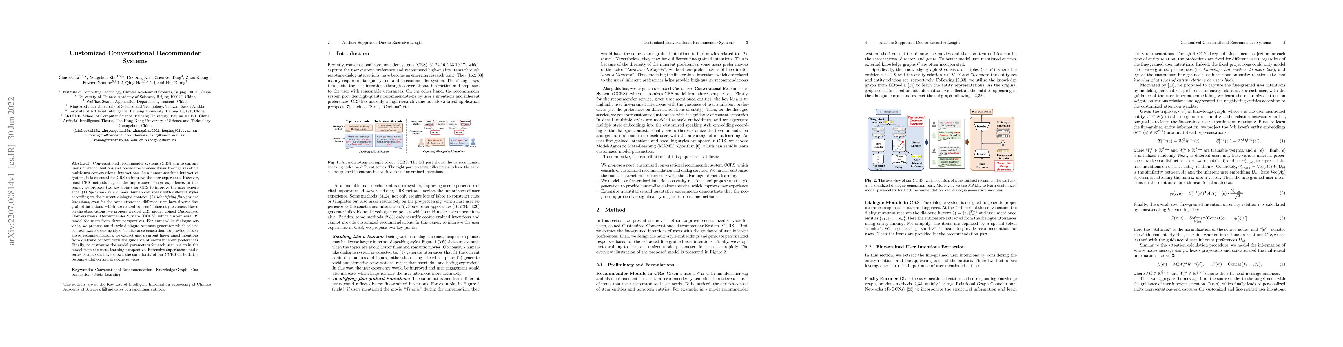 Thumbnail for Customized Conversational Recommender Systems