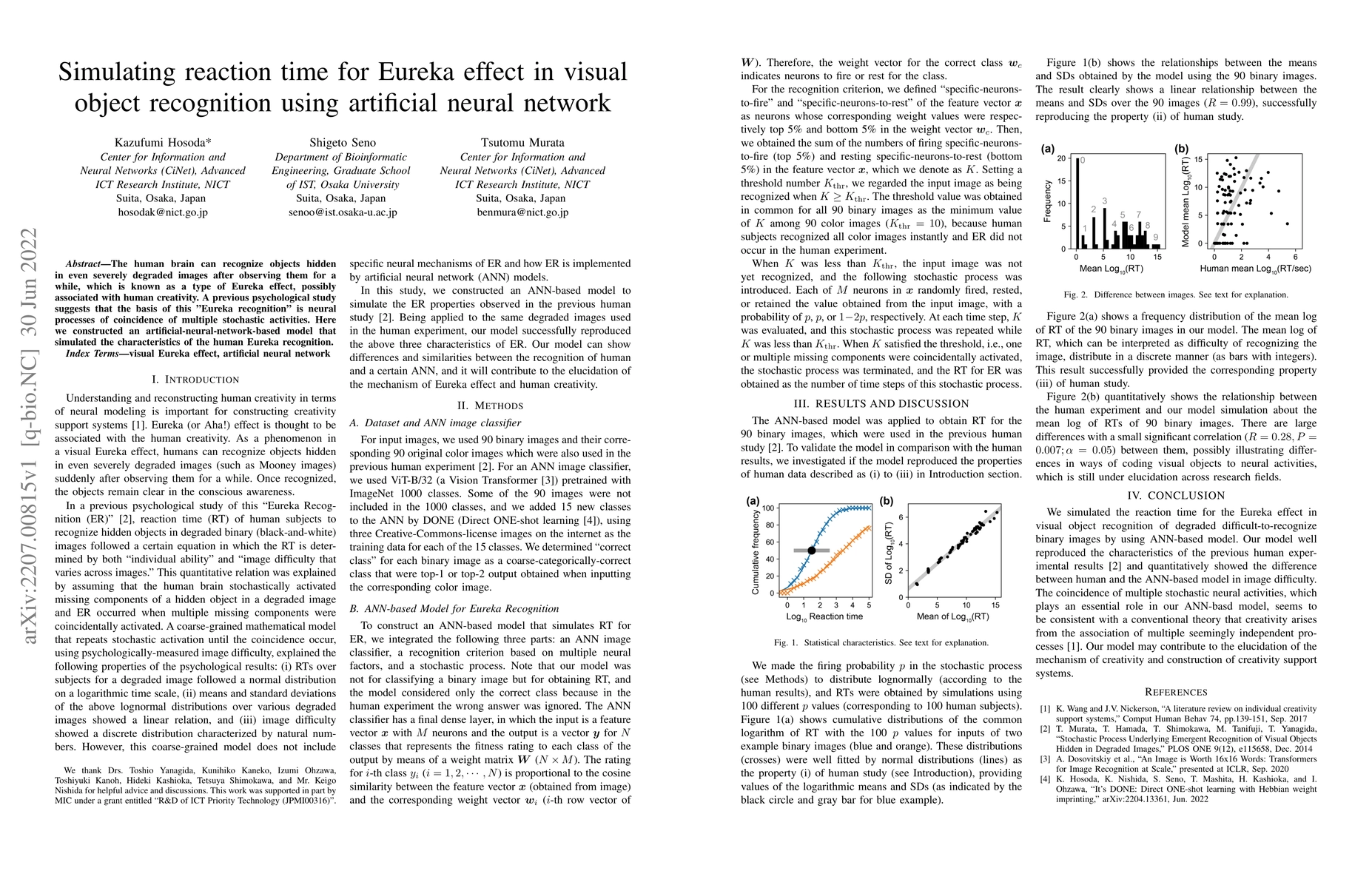 Thumbnail for Simulating reaction time for Eureka effect in visual object recognition
  using artificial neural network