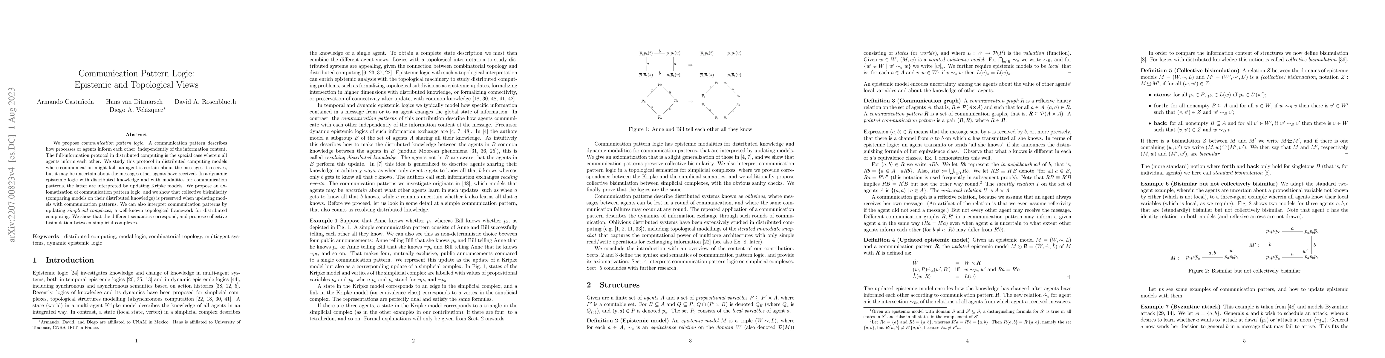 Thumbnail for Communication Pattern Logic: Epistemic and Topological Views