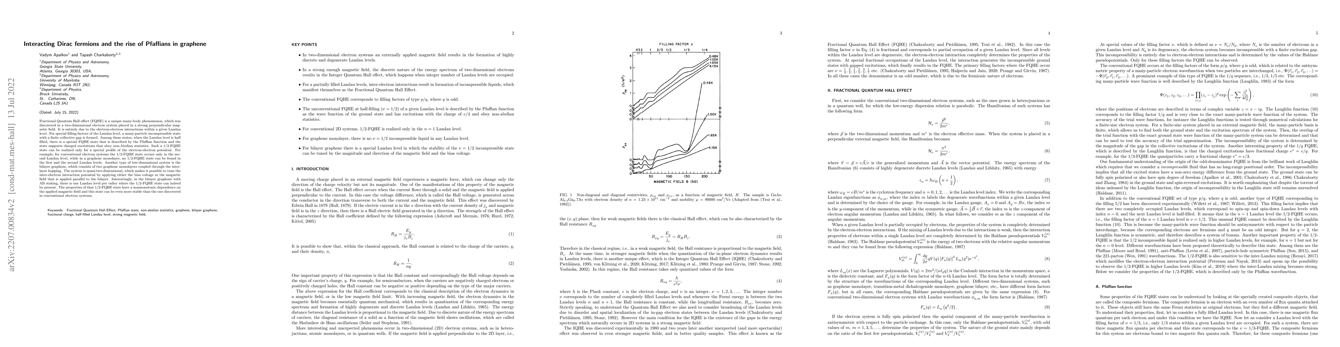 Thumbnail for Interacting Dirac fermions and the rise of Pfaffians in graphene